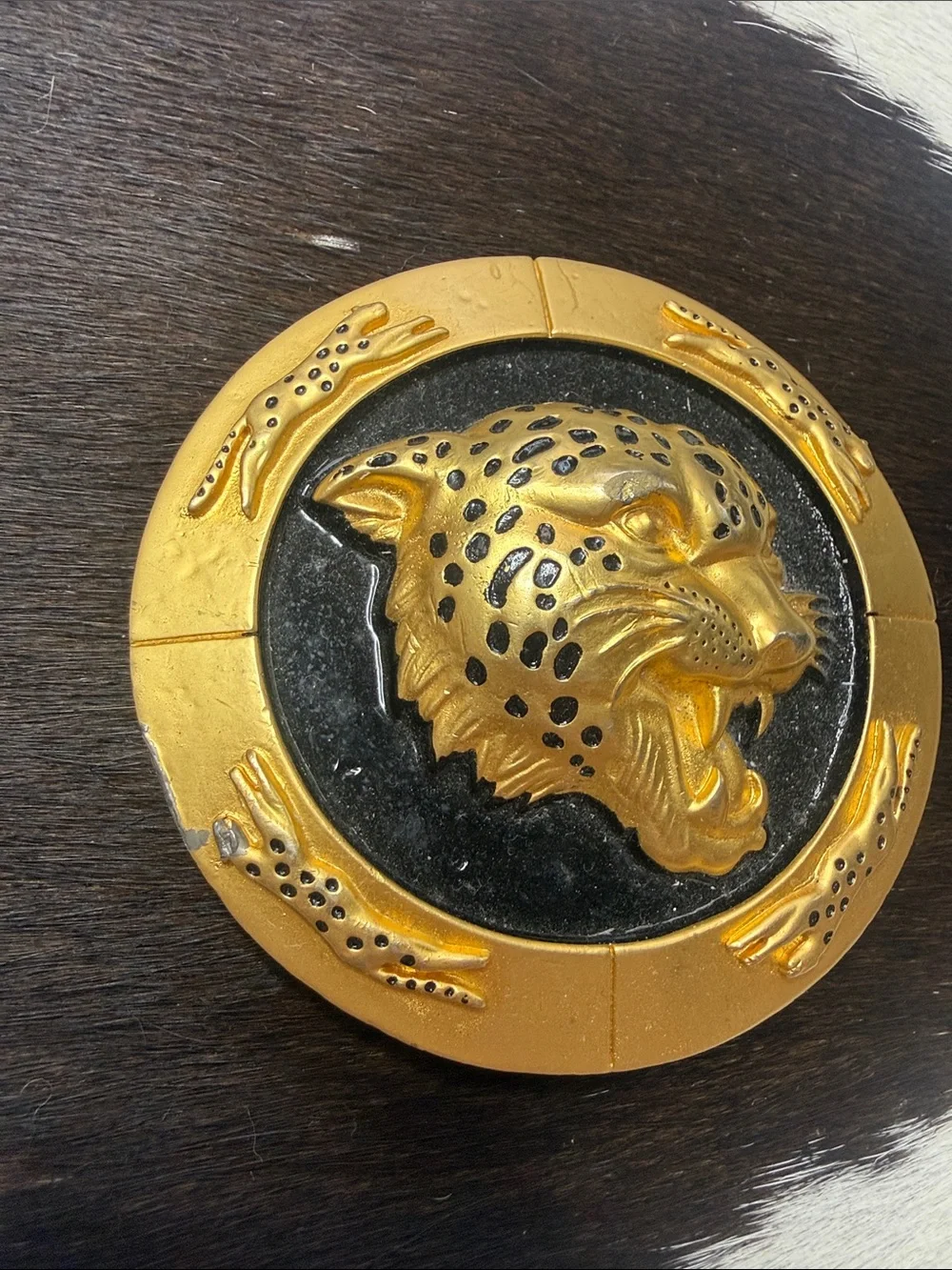 Gold Jaguar Emblem Belt Buckle - Women Accessories